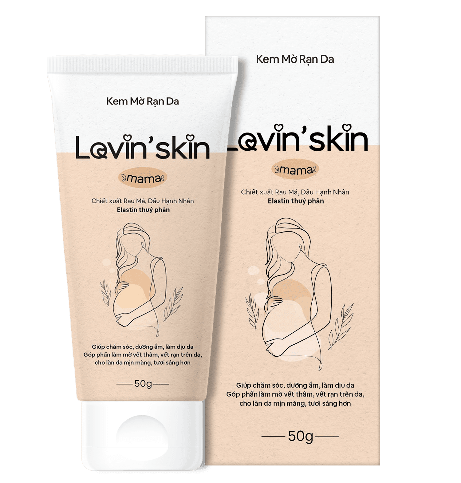 Kem mờ rạn da Lovin'skin dưỡng ẩm, giảm rạn da cho phụ nữ mang thai và sau sinh 50g