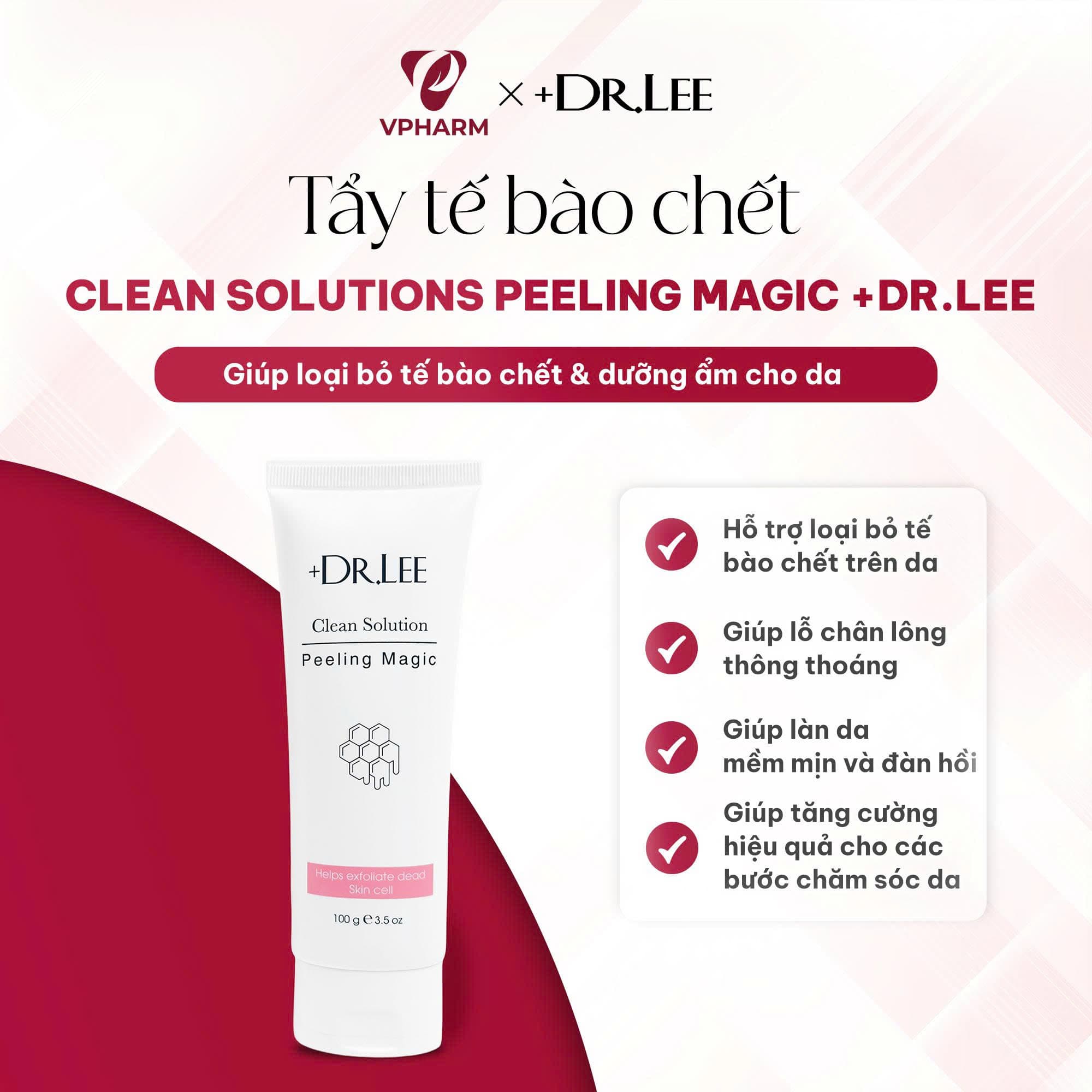 Gel tẩy tế bào chết dưỡng ẩm +Dr.lee Clean Solutions Peeling Magic 100g