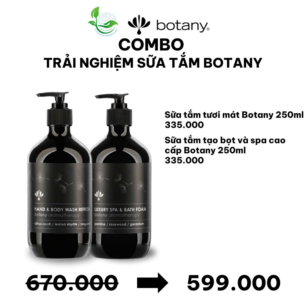 Combo trải nghiệm sữa tắm Botany 3